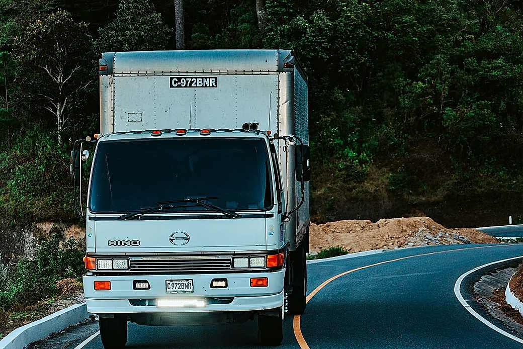 Delivery truck loaded with cargo